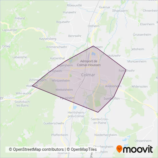 TRACE coverage area map