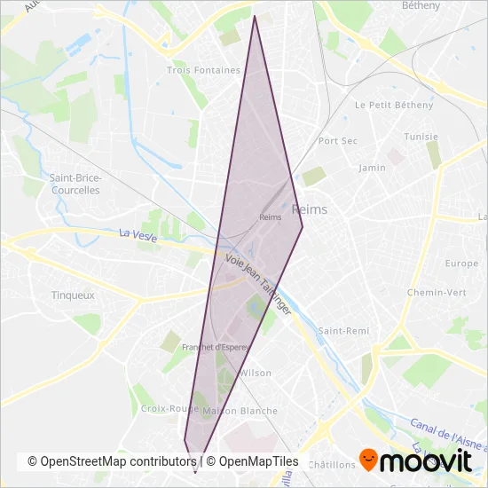 Transdev Reims coverage area map