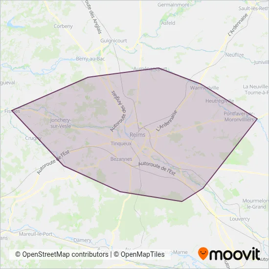 Transdev Reims coverage area map