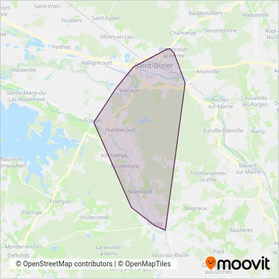 RESEAU URBAIN TICEA coverage area map