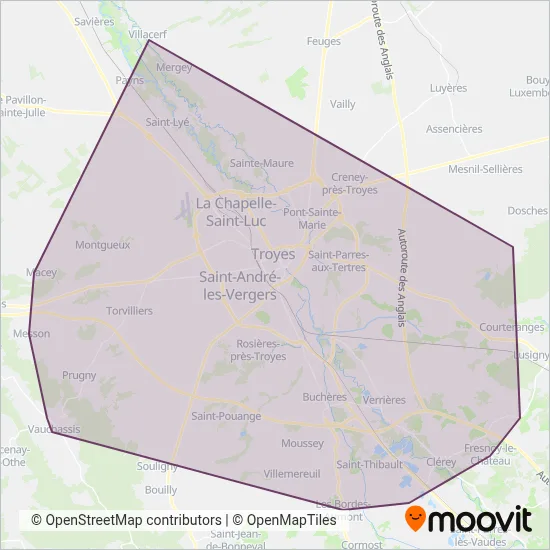 TRO coverage area map