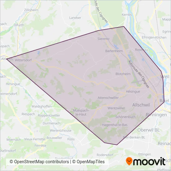 DISTRIBUS coverage area map