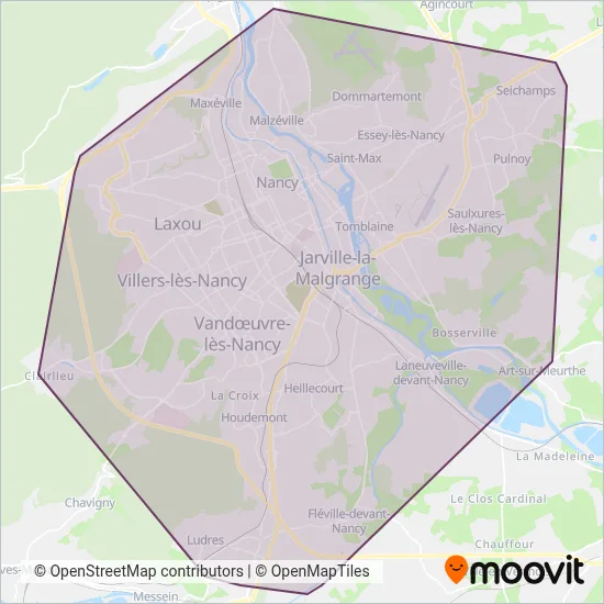 STAN Nancy coverage area map