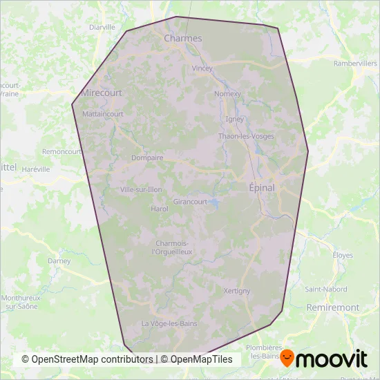 KEOLIS coverage area map