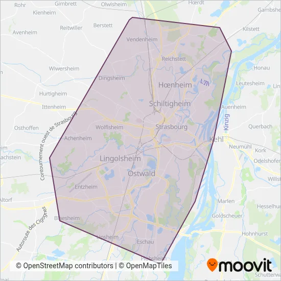 Mapa del área de cobertura de CTS