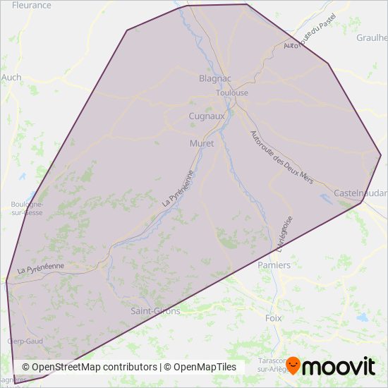 Mapa del área de cobertura de HAUTE-GARONNE