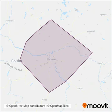 Схема покрытия компании Koleje Mazowieckie (Поезд)