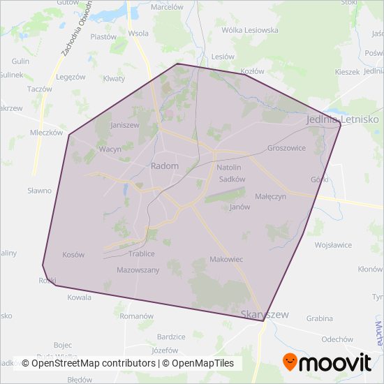 MZDiK Radom coverage area map