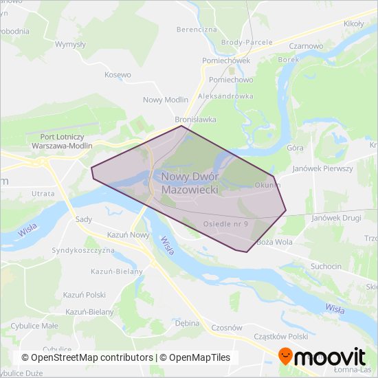 UM w Nowym Dworze Mazowieckim coverage area map