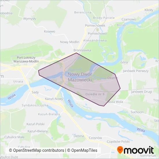 UM w Nowym Dworze Mazowieckim coverage area map