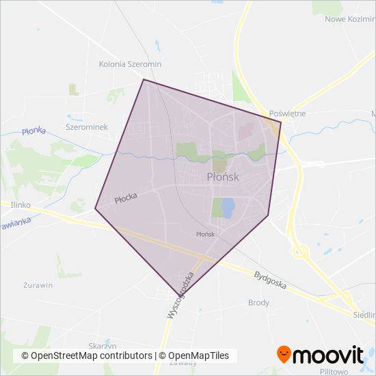 UM Płońsk coverage area map