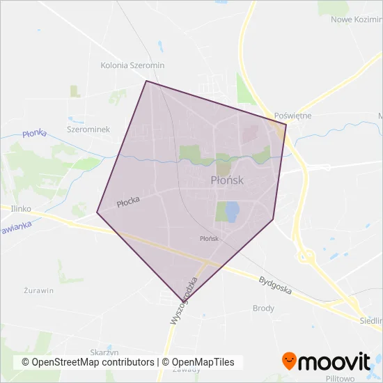UM Płońsk coverage area map