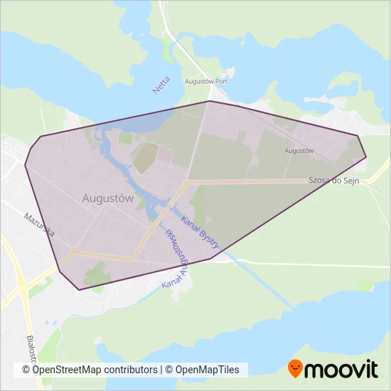 PT Necko - Augustów coverage area map