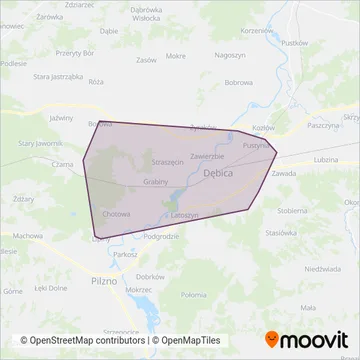 MKS Dębica coverage area map