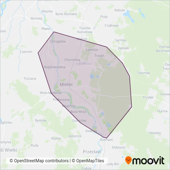 MKS Mielec coverage area map
