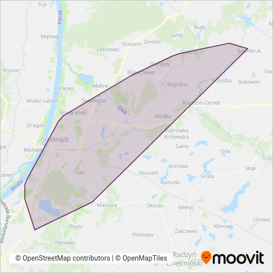 UM Grudziądz (Bus) coverage area map