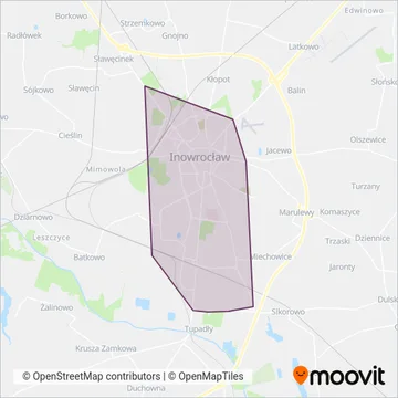 Схема покрытия компании MPK Inowrocław
