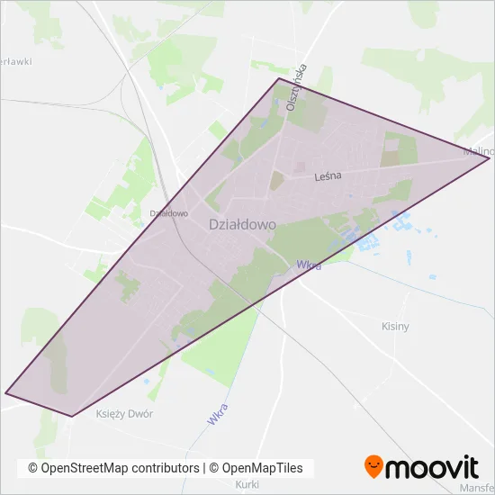 DKM Działdowska Komunikacja Miejska coverage area map