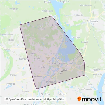 Схема покрытия компании ZDiTM Szczecin (Автобус)
