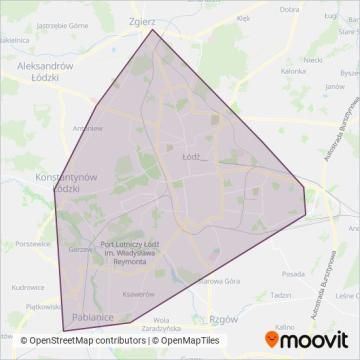 MPK Łódź coverage area map