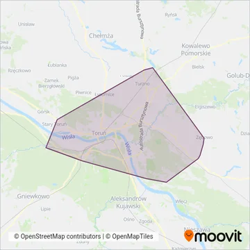 Схема покрытия компании Miejski Zakład Komunikacji w Toruniu (Автобус)