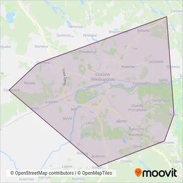 MZK Gorzów (Bus) coverage area map