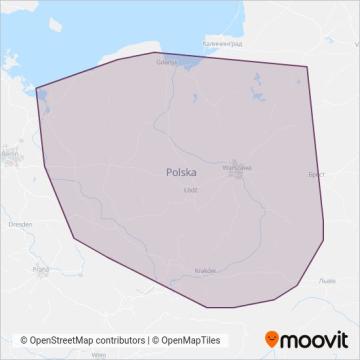 PKP Intercity coverage area map