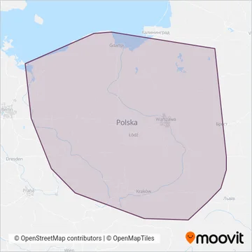 Схема покрытия компании PKP Intercity (Поезд)