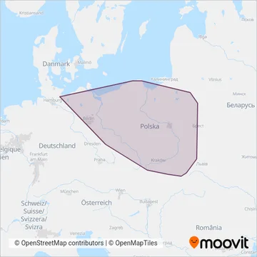 Схема покрытия компании PolRegio (Поезд)