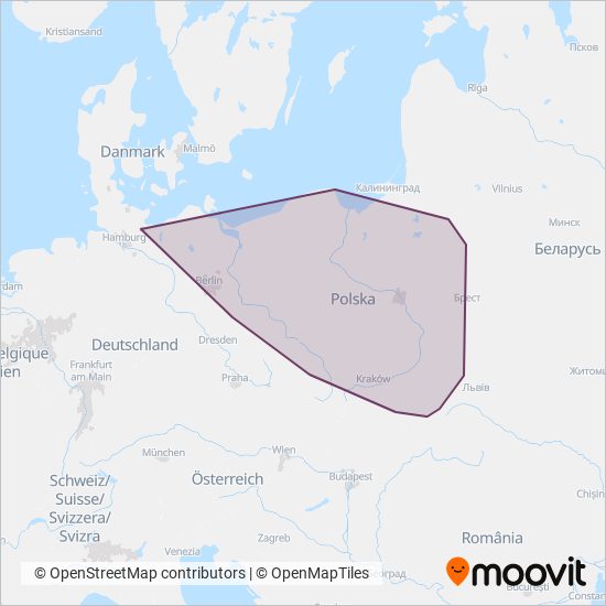 Obszar działań PolRegio