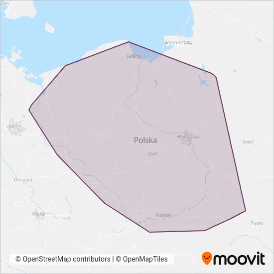 PolRegio (Bus) coverage area map