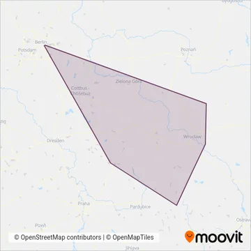 Koleje Dolnośląskie (Rail) coverage area map