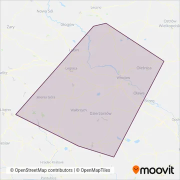 Схема покрытия компании Koleje Dolnośląskie (Автобус)