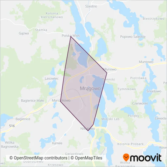 Urząd Miejski w Mrągowie coverage area map