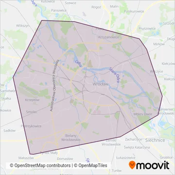 Схема покрытия компании MPK Wrocław (Автобус)