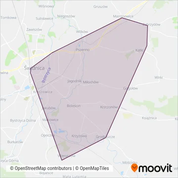 Схема покрытия компании UM Świdnica