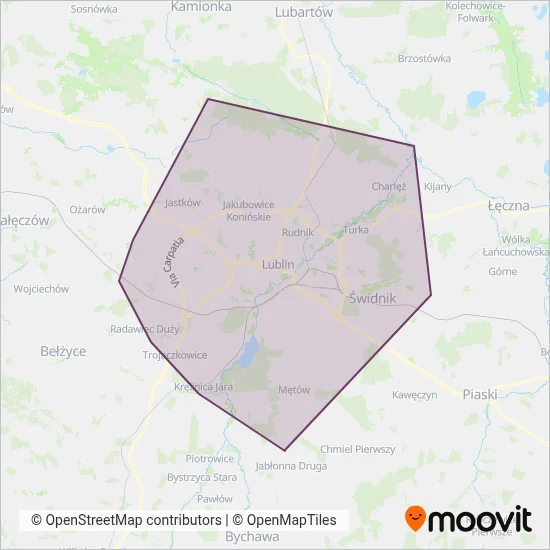 ZDiTM Lublin (Bus) coverage area map