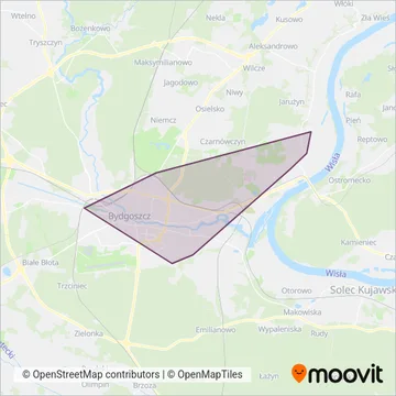 Схема покрытия компании ZDMiKP Bydgoszcz (Трамвай)