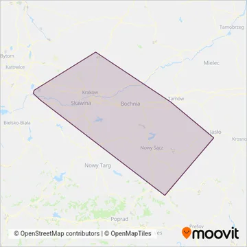 Схема покрытия компании Koleje Małopolskie (Поезд)