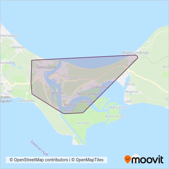 Komunikacja Autobusowa w Świnoujściu coverage area map