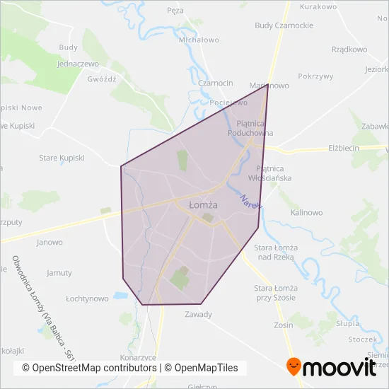 MPK ZB w Łomży coverage area map