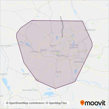 Схема покрытия компании ZTM - Zarząd Transportu Metropolitalnego (Автобус)