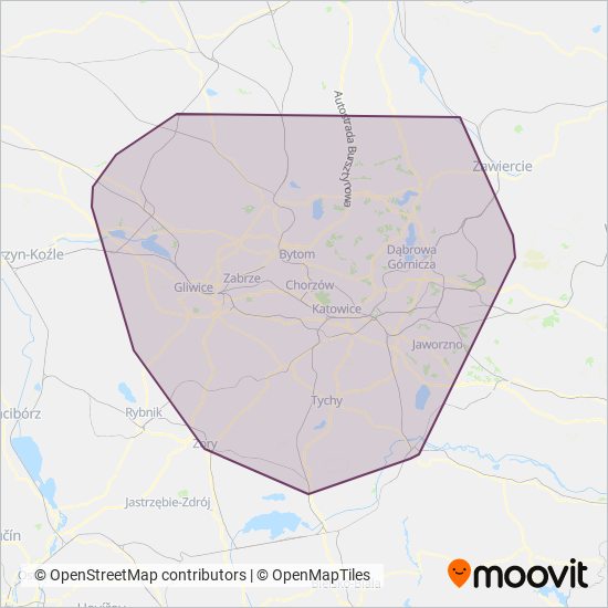 Схема покрытия компании ZTM - Zarząd Transportu Metropolitalnego