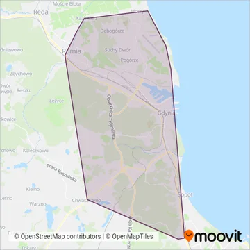 Схема покрытия компании ZKM Gdynia (Автобус)