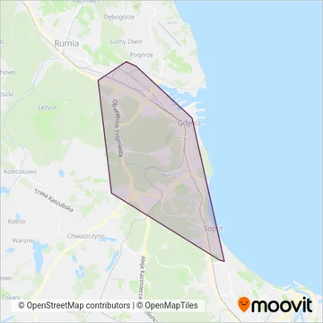 ZKM Gdynia (Cable Car) coverage area map