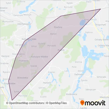 Koleje Śląskie (Bus) coverage area map