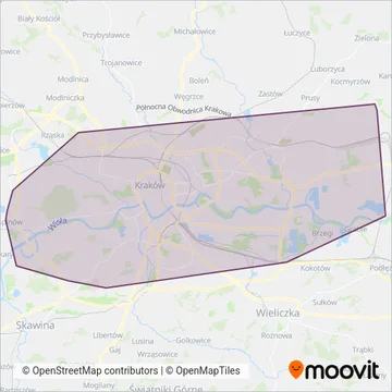 ZTP Kraków (Mobilis) coverage area map