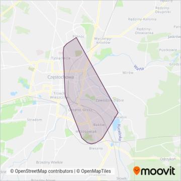 MPK Zajezdnia Autobusowa coverage area map