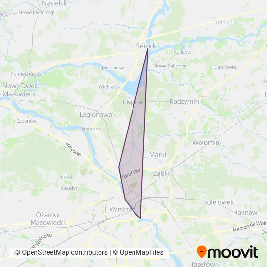 Warszawskie Linie Turystyczne (Ferry) coverage area map