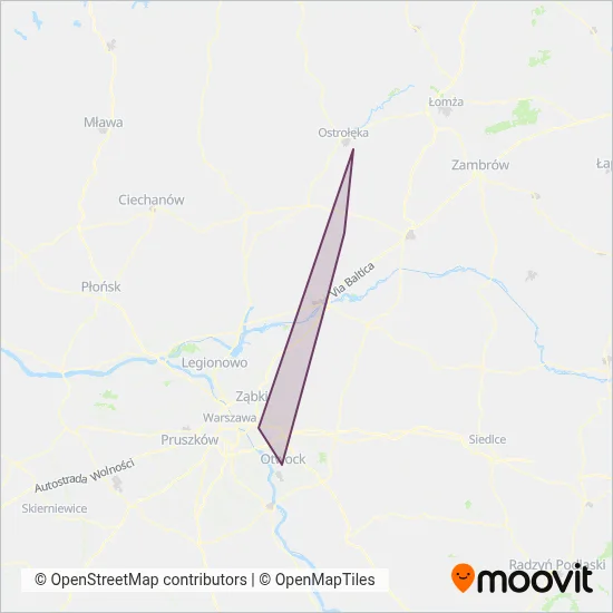Koleje Mazowieckie (Bus) coverage area map